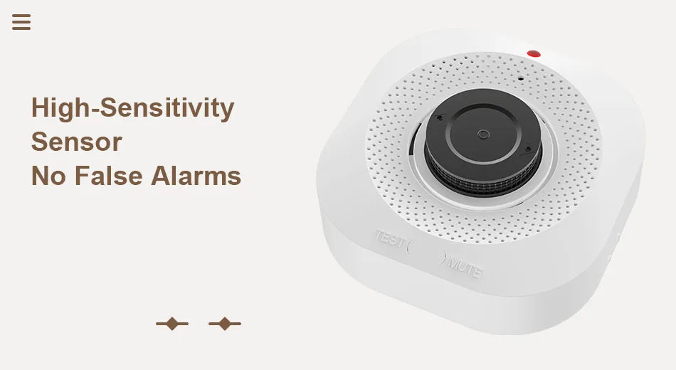 Independent Smoke Sensor Detector Fire Alarm System for Home Office Security Smoke Alarm Fire Protection