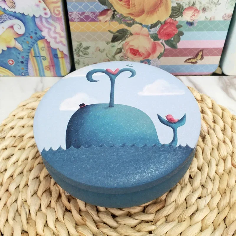 Round Tinplate Storage Tin, 10.7 cm, for Sweets and Tea