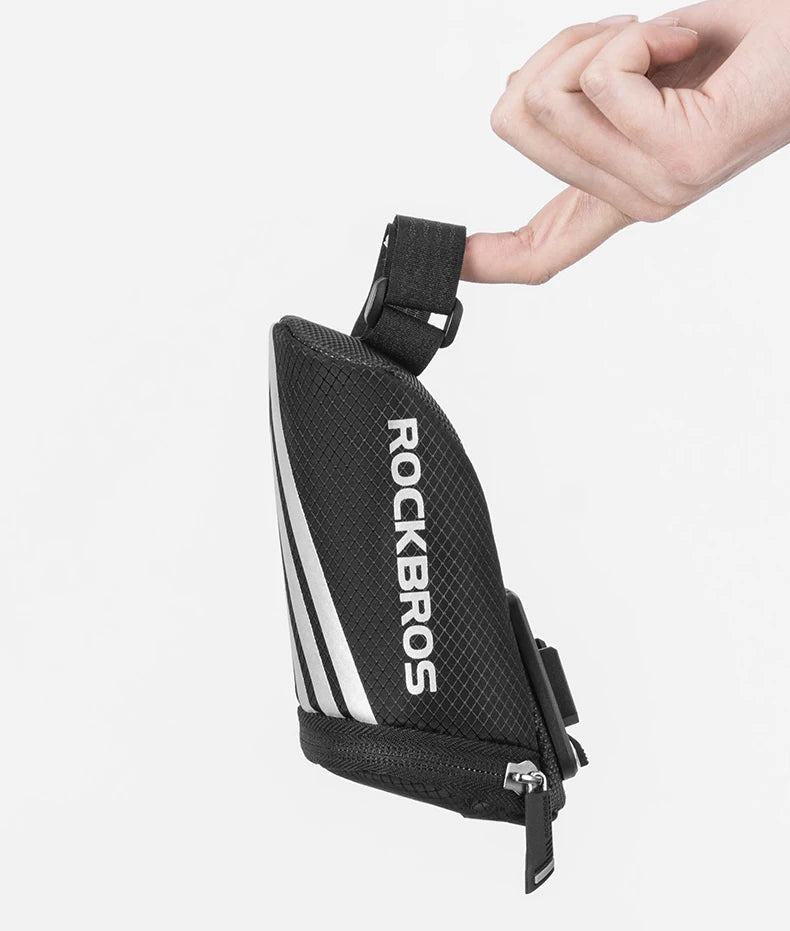 Compact Bike Saddle Bag with Reflective Design & Tool Storage