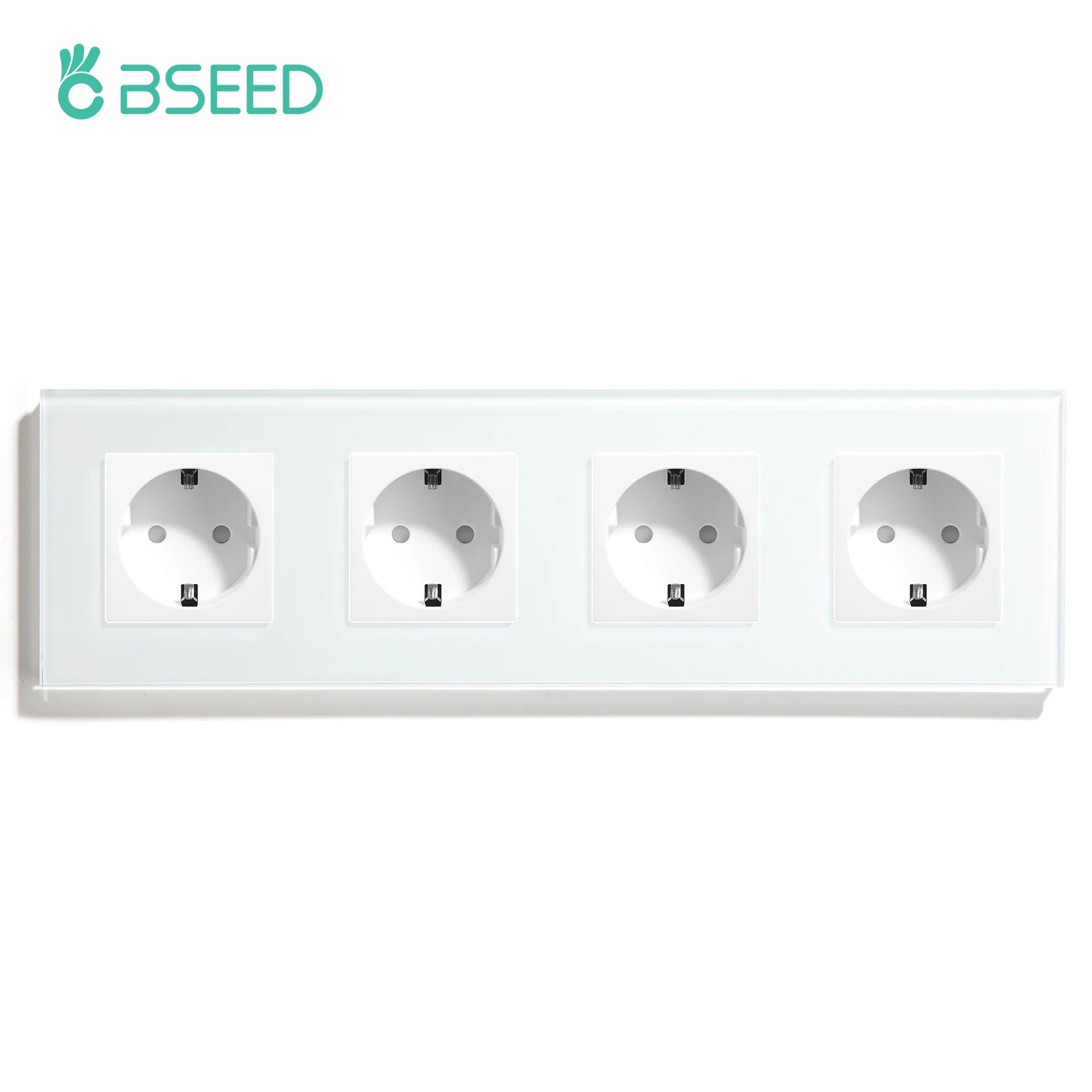 BSEED EU Standard Wall Electrical Sockets Type-C Outlets Wall Power Socket USB Charge Port Glass Panel Kids Protection 16A 
