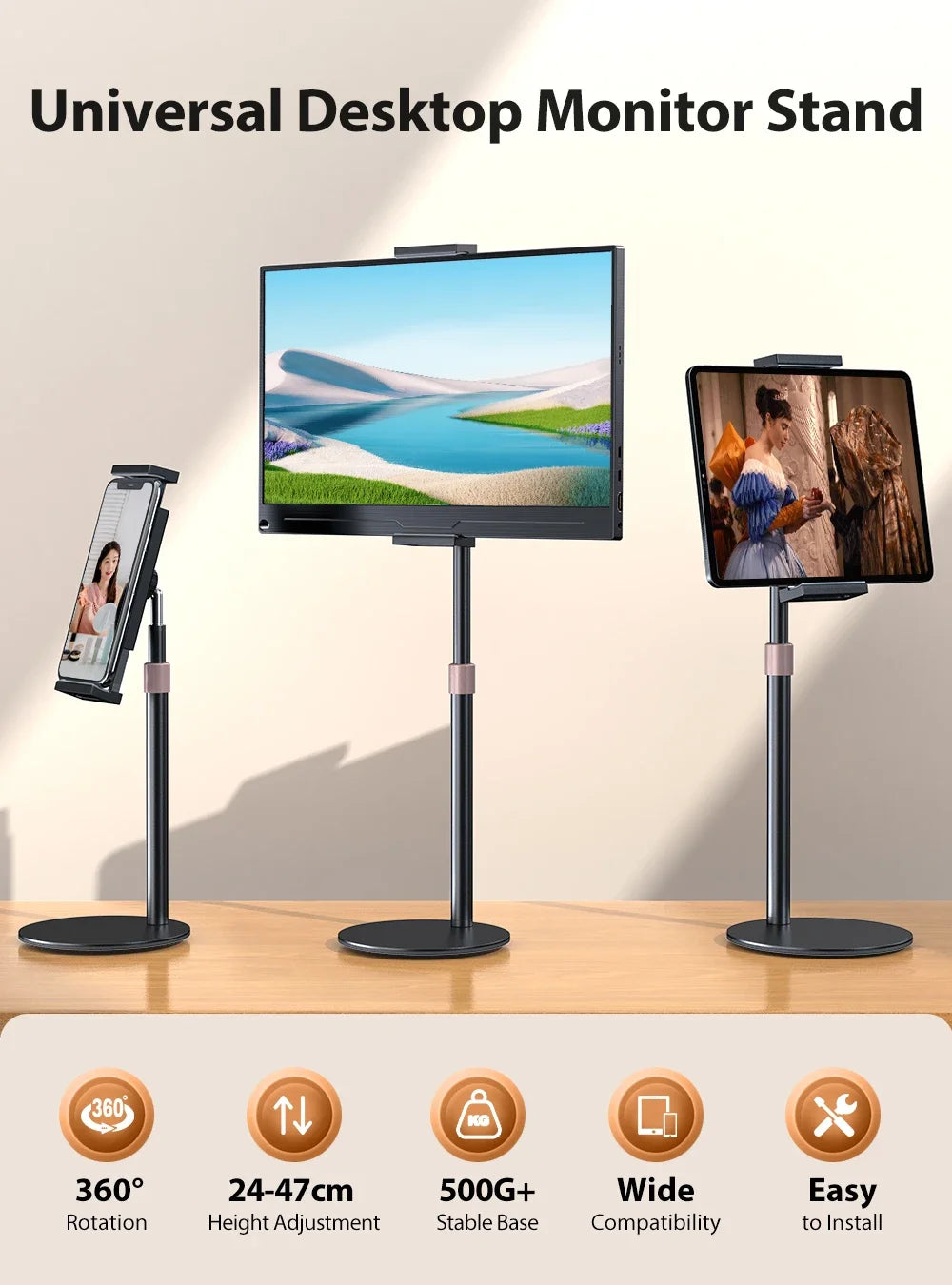 Adjustable Desktop Stand for Portable Displays