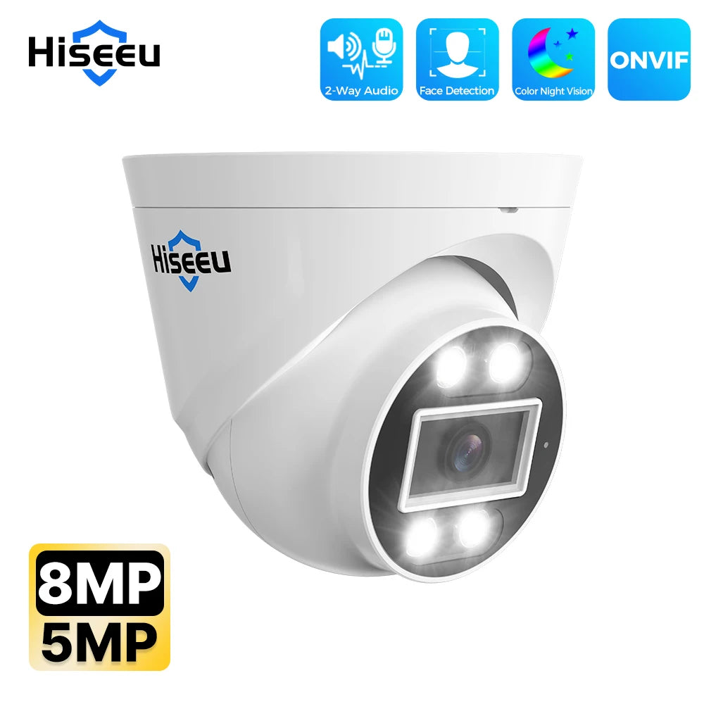 4K PoE Dome Security Camera with Face Detection