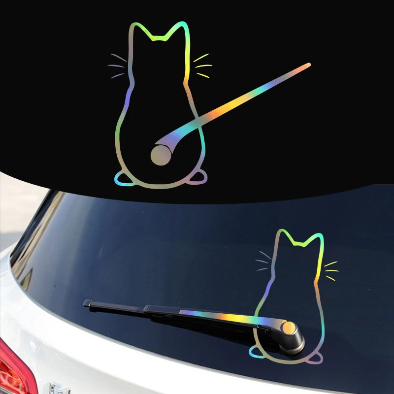 Car interior stickers Art design Fun cat car stickers Window rear glass Car decoration Car styling stickers and decals