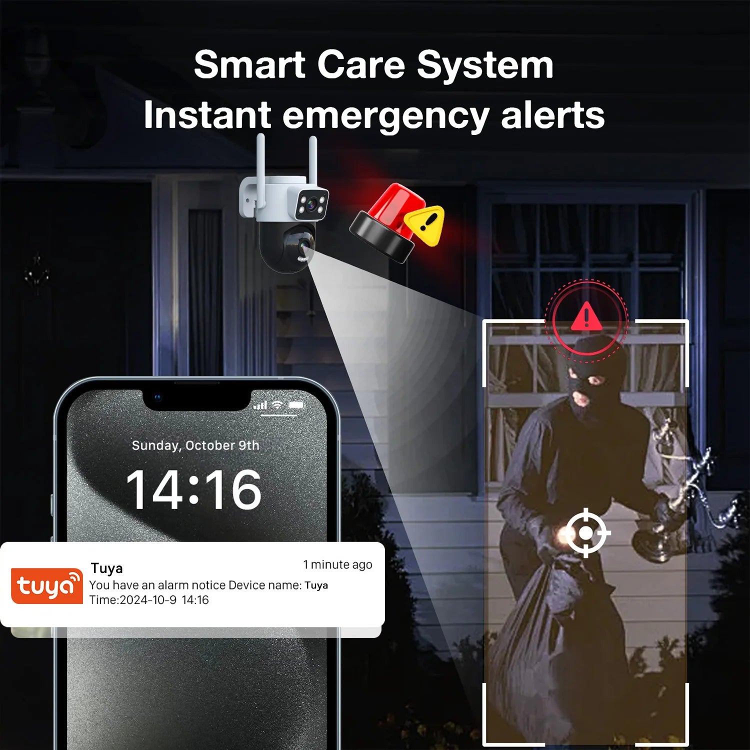 Caméra de sécurité PTZ à double objectif 10MP avec suivi automatique et vision nocturne