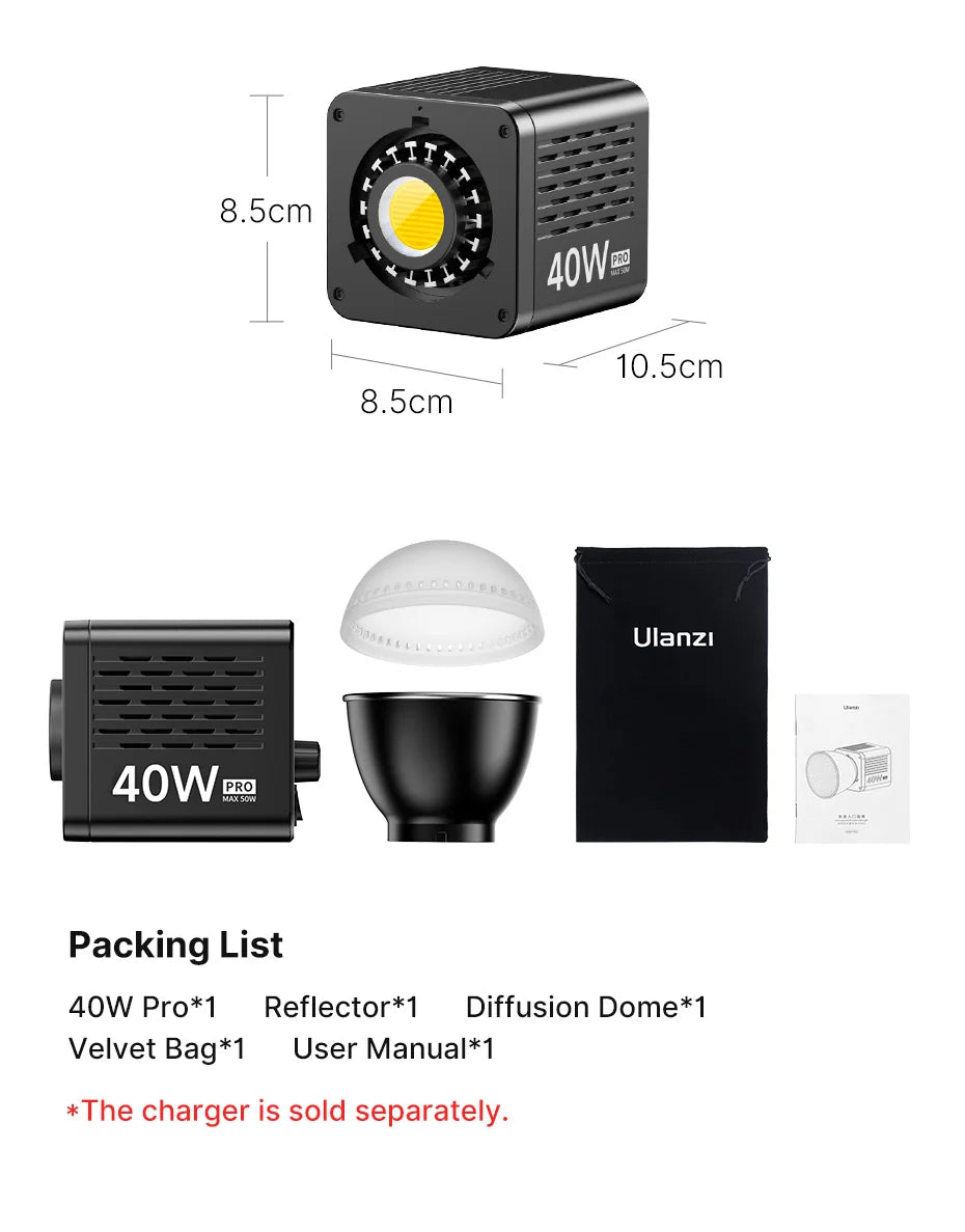 Ulanzi L023 40W Pro Taşınabilir LED Video Işığı