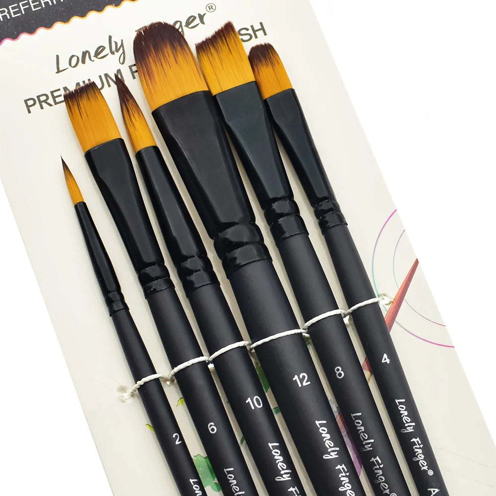 6-Piece Artist Paint Brushes Set