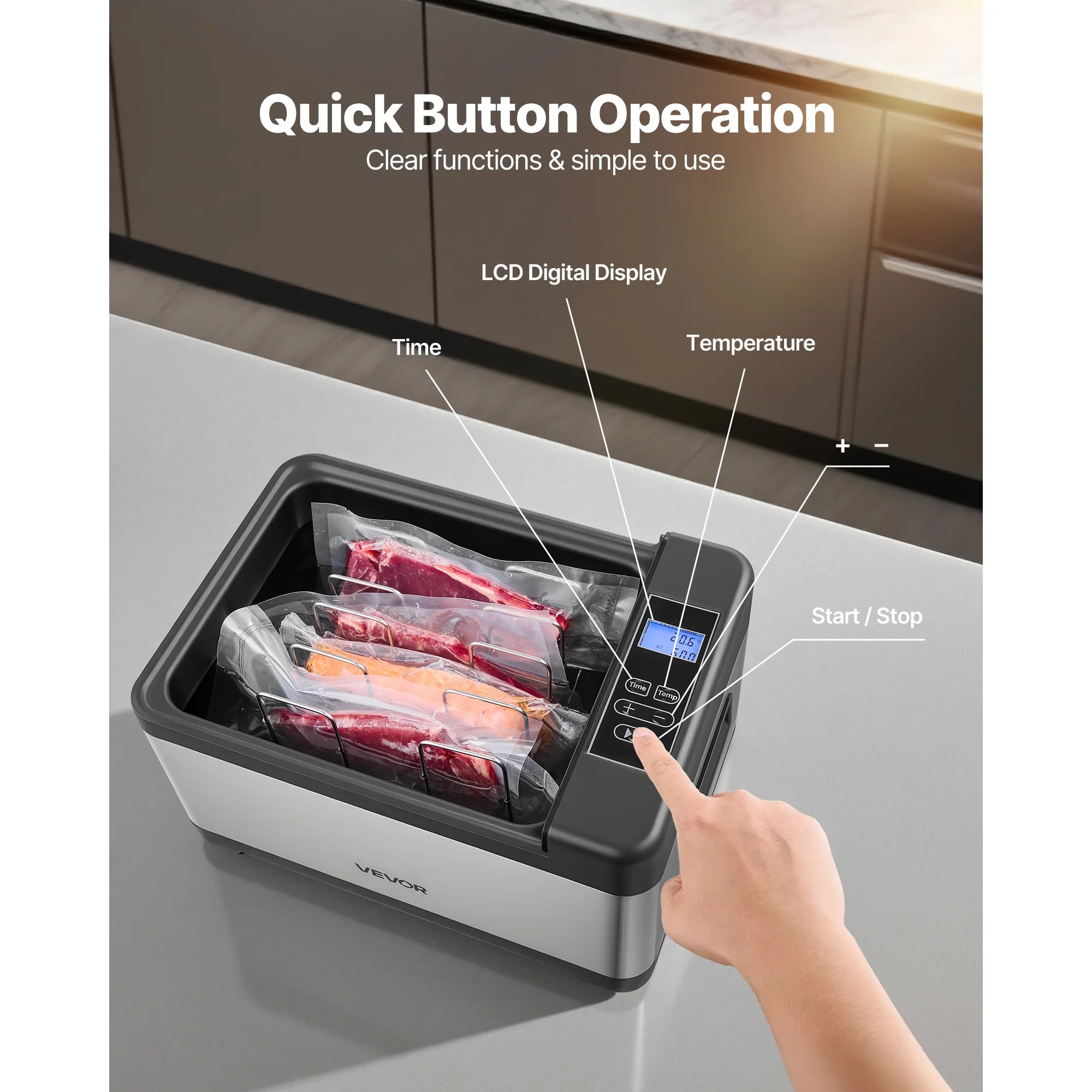 Μαγειρική Sous Vide 800W 8L με Ακριβή Έλεγχο Θερμοκρασίας και Χρονόμετρο