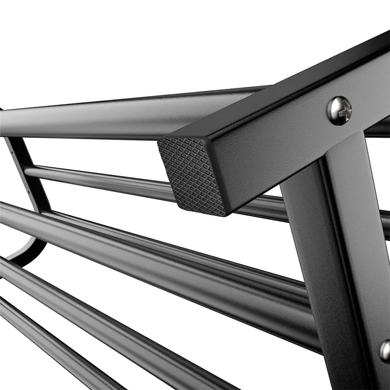 Double Rail Standing Clothes Rack with Storage Shelves