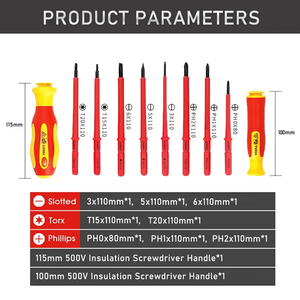 Interchangeable Screwdriver Blade Set with Case