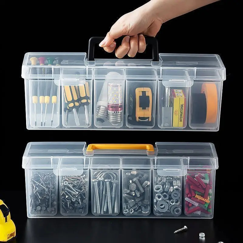 Clear Portable Parts Storage Box, Empty or 6-Insert Set