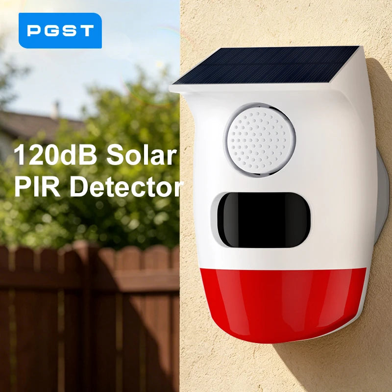 Solar Motion Sensor Alarm with 120dB Siren