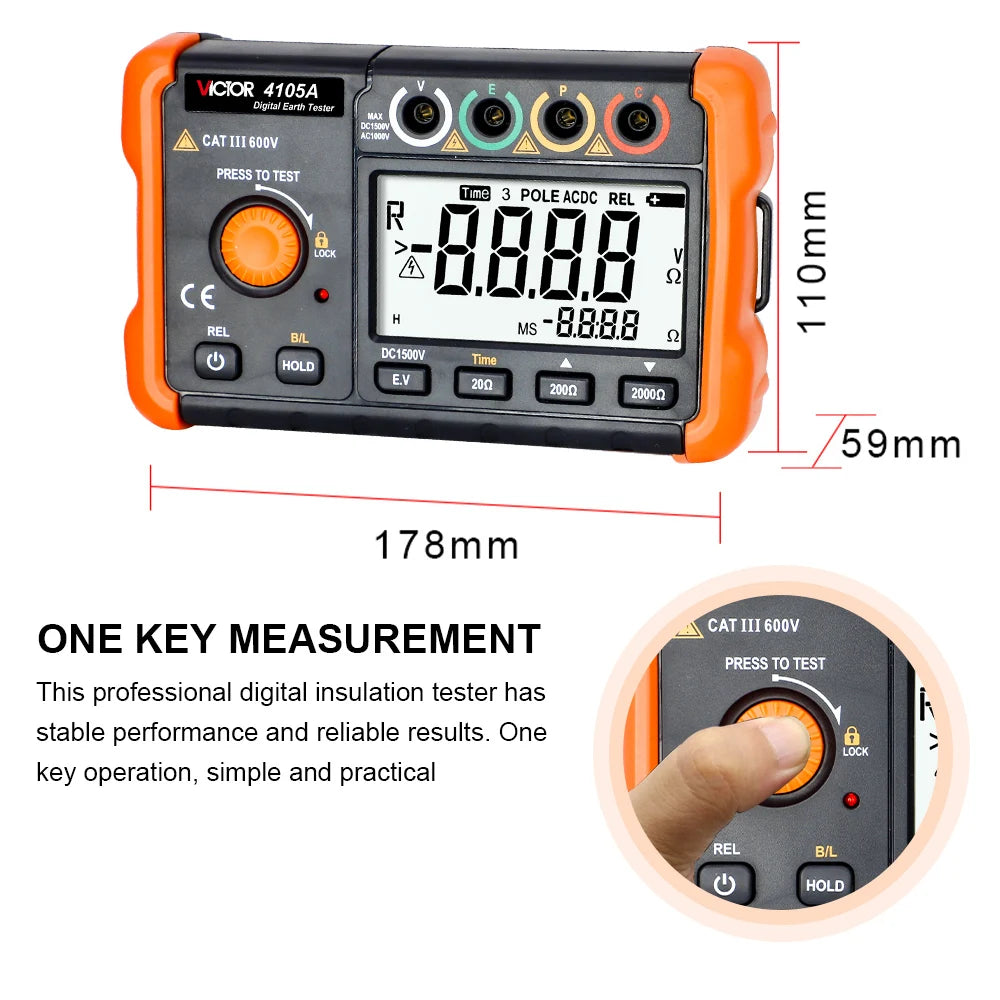 4105A Digital Earth Resistance Tester