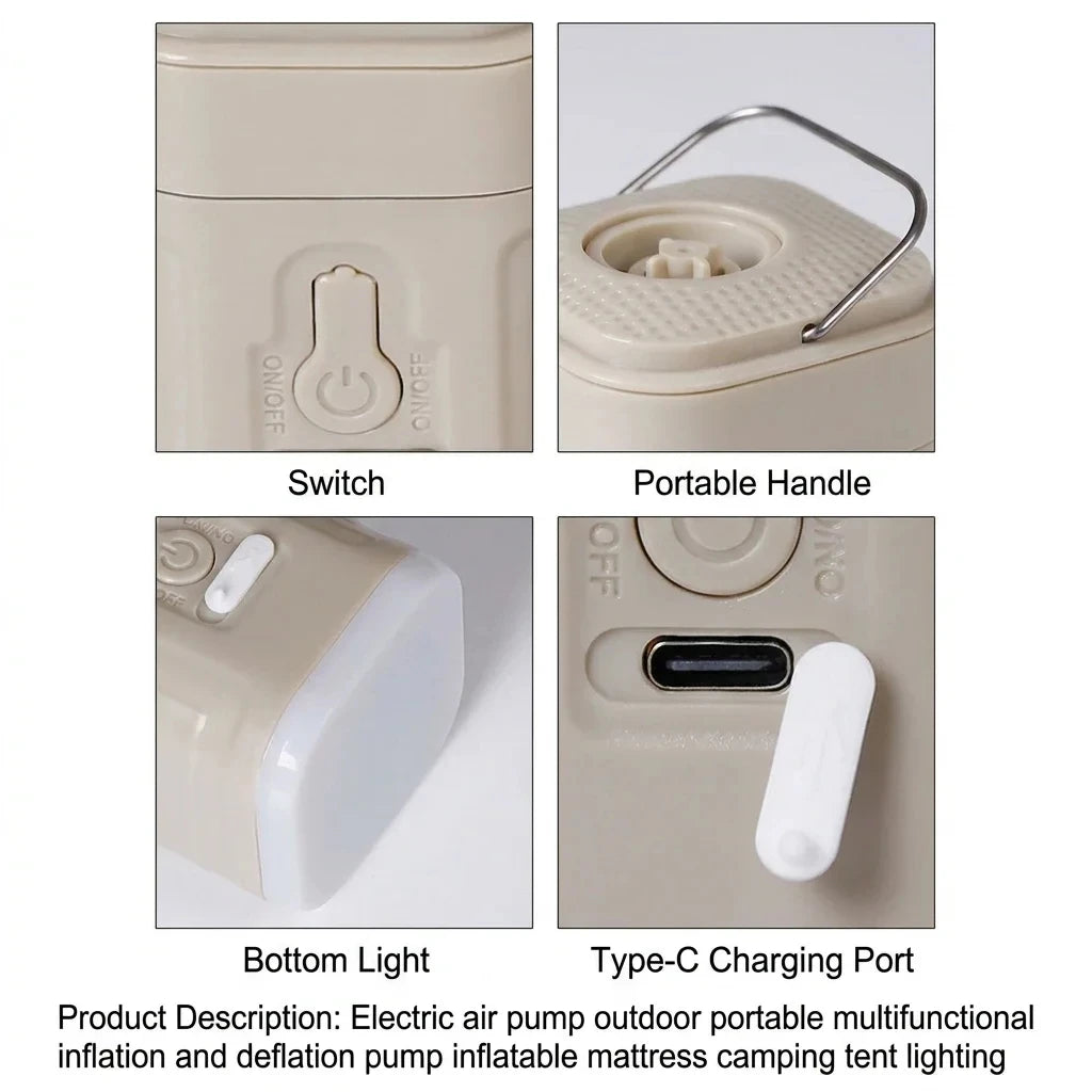 Rechargeable Camping Air Pump with Light