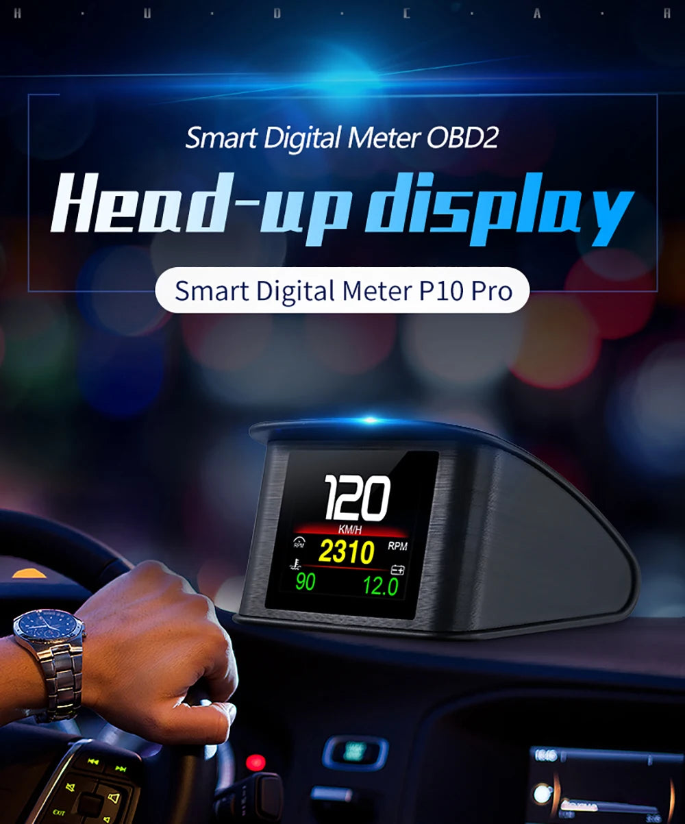 OBD2 Head Up Display Digital Speedometer with Overspeed Alarm