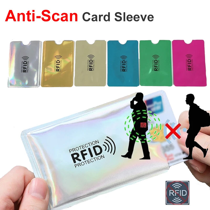 10pcs Anti-Scan Card Sleeve Anti-magnetic Anti-theft Anti RFID/NFC scanning Aluminium Foil Safty Bank Card ID Card Card Holder 