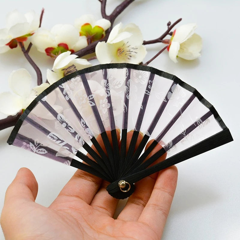 Mini Bamboo-and-Fabric Folding Fan