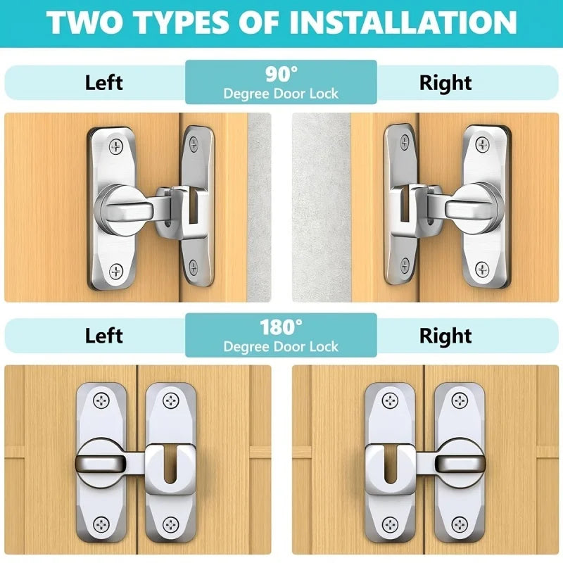 90/180-Degree Flip Latch for Compatible Doors