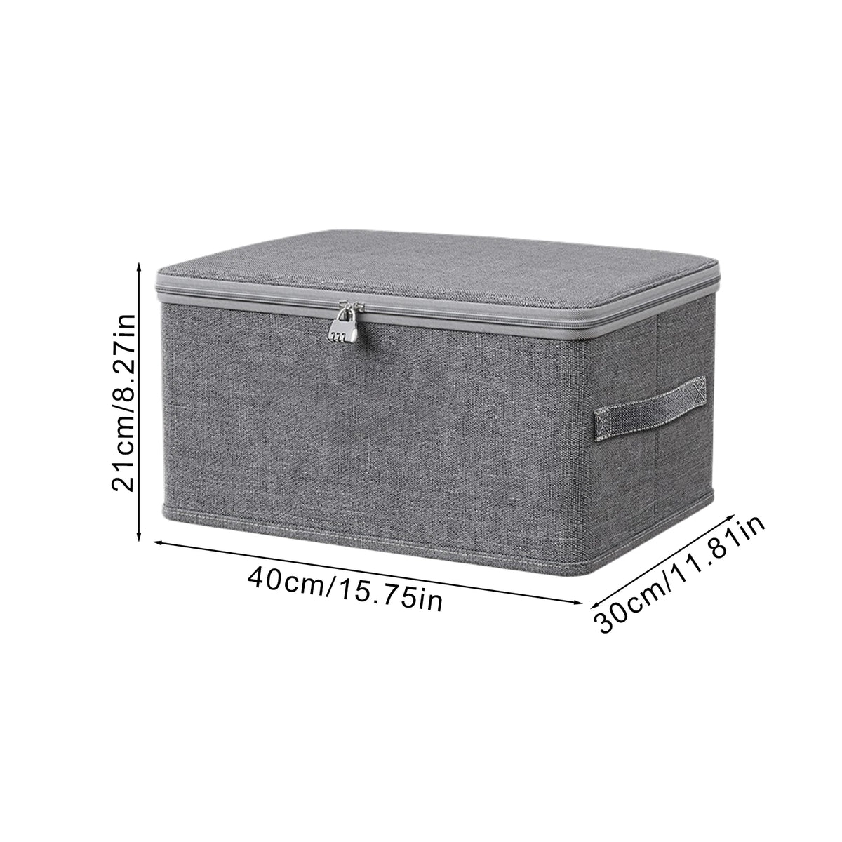 Foldable Fabric Storage Box with Zipped Lid