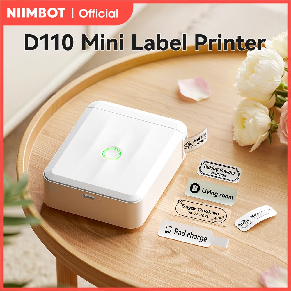 D110 Upgraded Version Thermal Label Printer Mini Portable Smart Label Maker With Tape