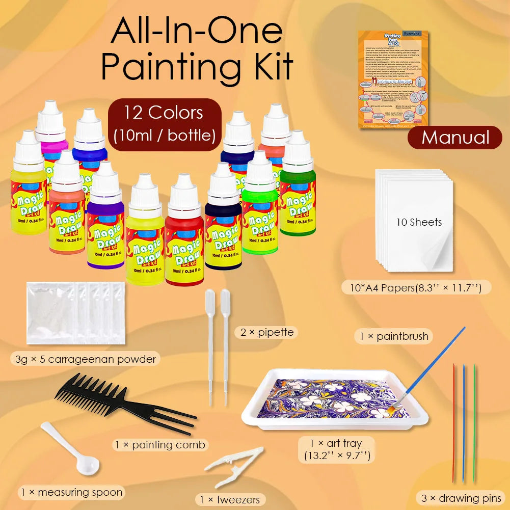 Water Marbling Paint Kit — Colour and Paper Options