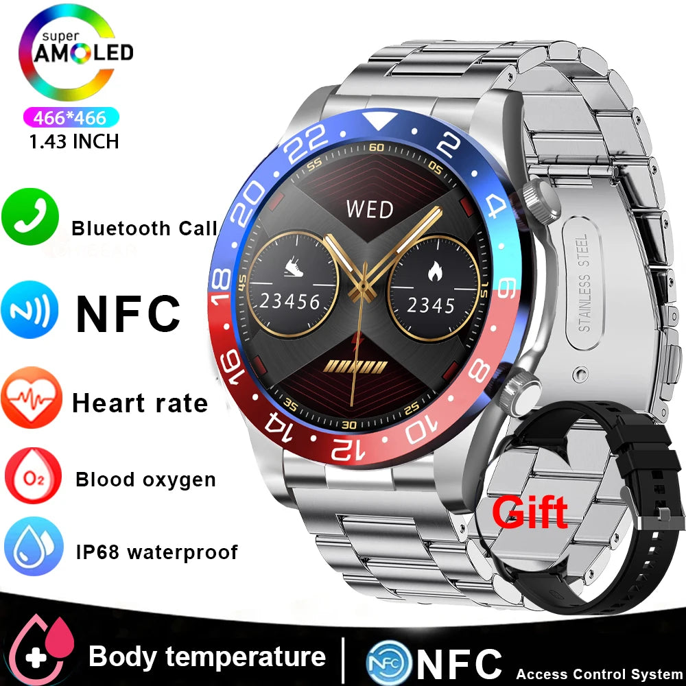 Men’s Smartwatch with AMOLED Display, Bluetooth Call & Fitness Tracking