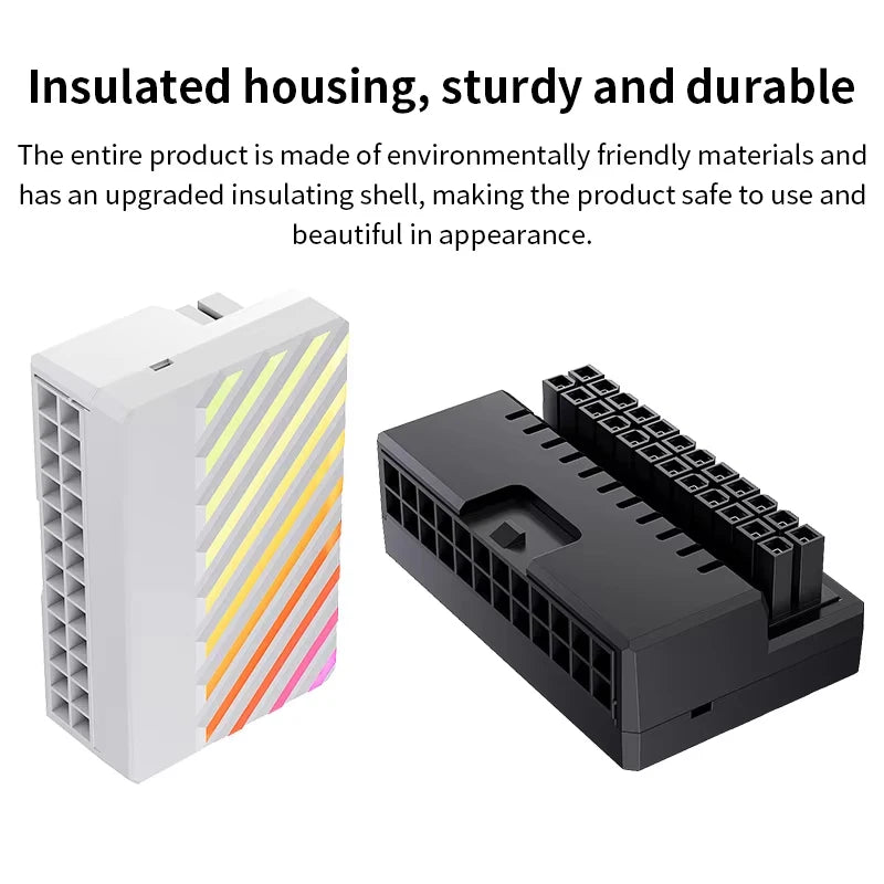 Adaptateur d’alimentation 24 broches ATX pour carte mère, 90°