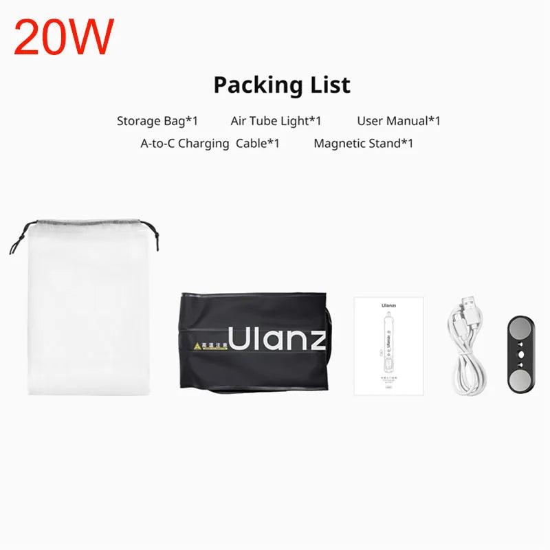 Ulanzi UA12/UA20 Taşınabilir Hava Tüpü Işık 12W İki Renkli Dolgu Işığı