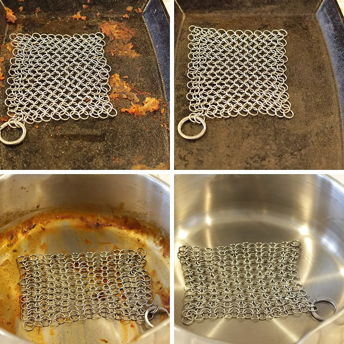 Stainless Steel Chainmail Pan Scrubber