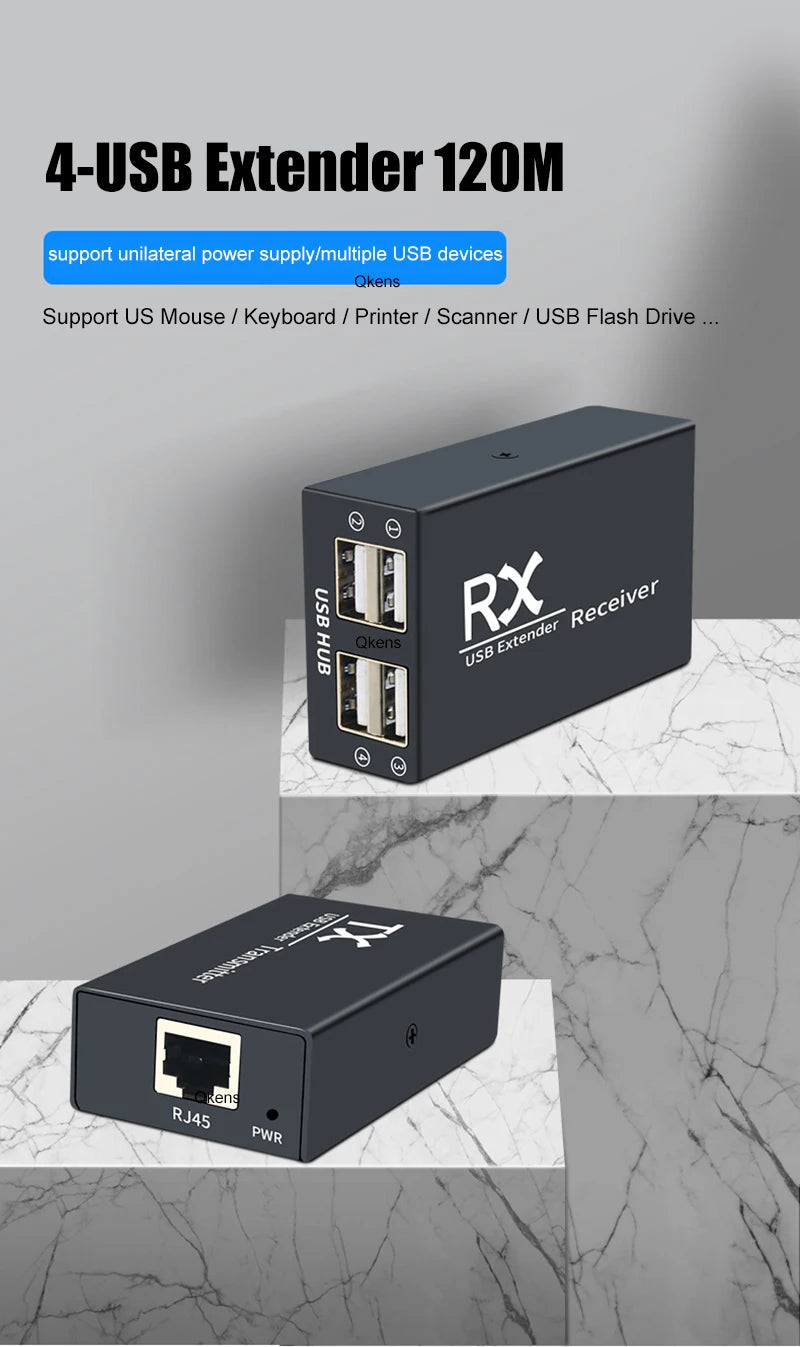Extenseur USB 1.1 à quatre ports sur CAT6