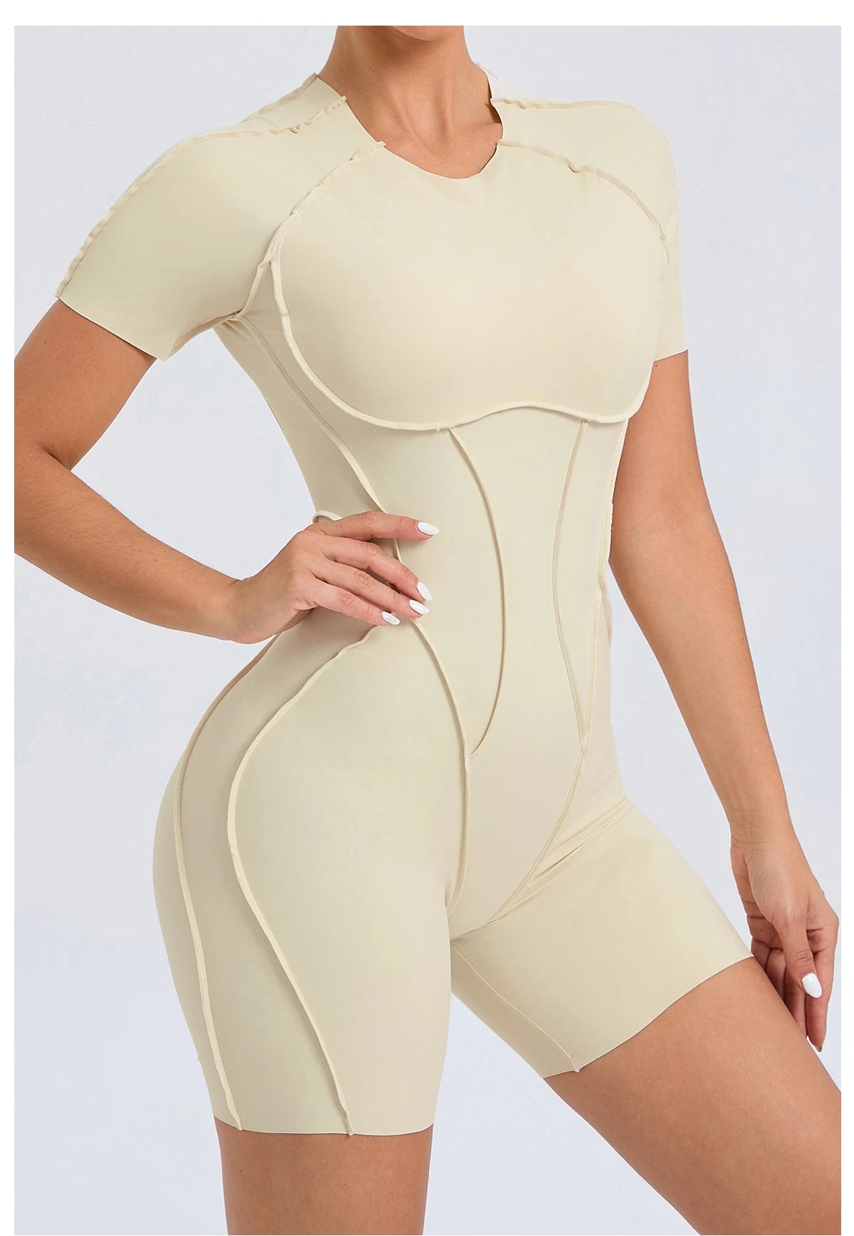 Short Jumpsuit Gym Clothes For Women Sportswear Fitness Overalls Backless Scrunch Booty Yoga Suit Sports Set Outfit 