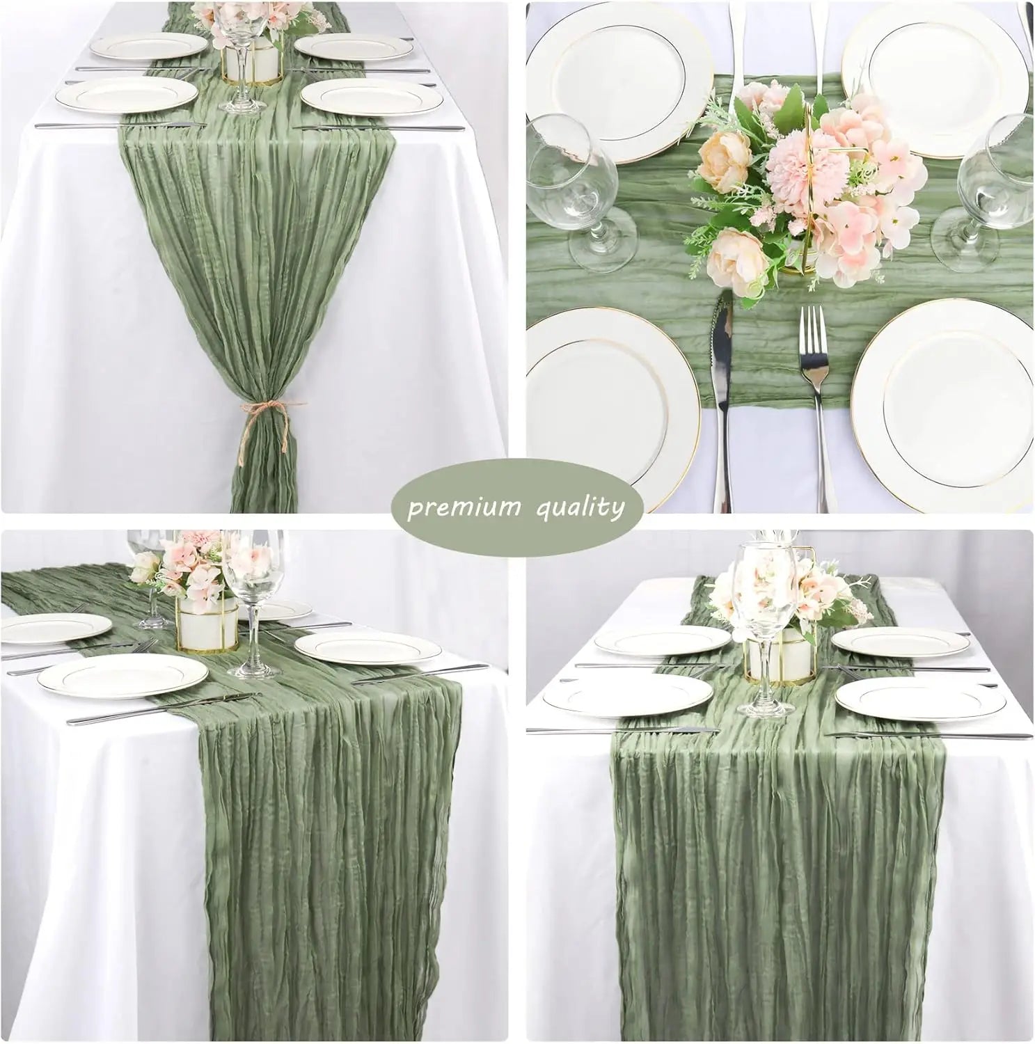Boho Cheesecloth Table Runner – Semi‑Sheer Gauze Décor for Events