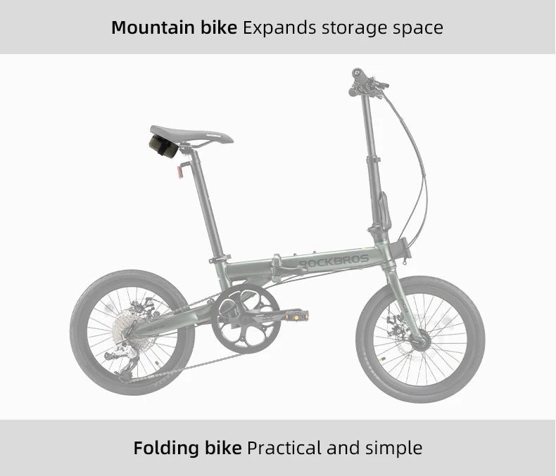 Borsa Sella Bici ROCKBROS Impermeabile MTB Borsa da Strada Bici Portatile 0,4L Mini Borsa Posteriore Leggera