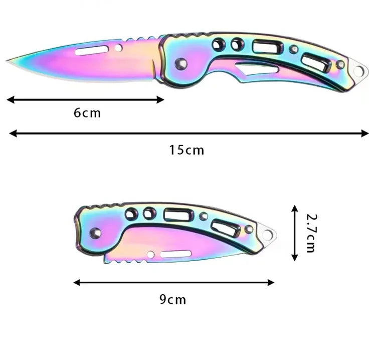 Stainless Steel Keychain Folding Knife Outdoor Carrying Knife Mirror Sharp Pocket Knife Fruit Knife Folding Knife Outdoor Tool 