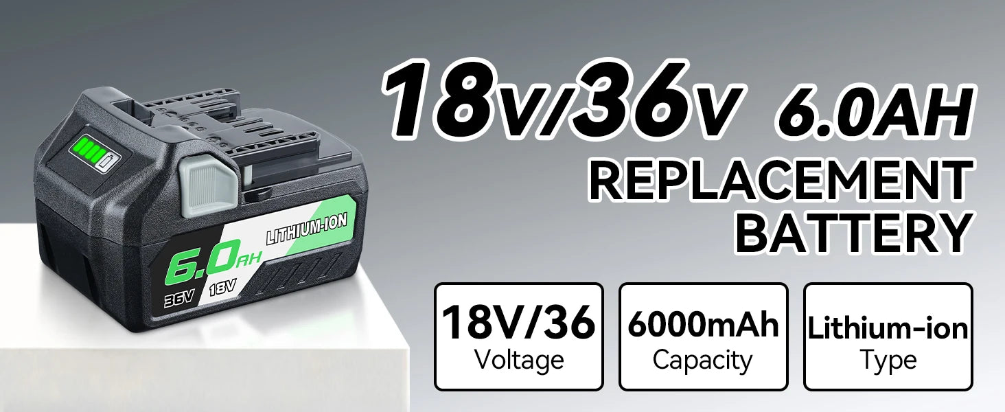 18V/36V 6.0Ah Lithium Battery Replacement for Cordless Tools