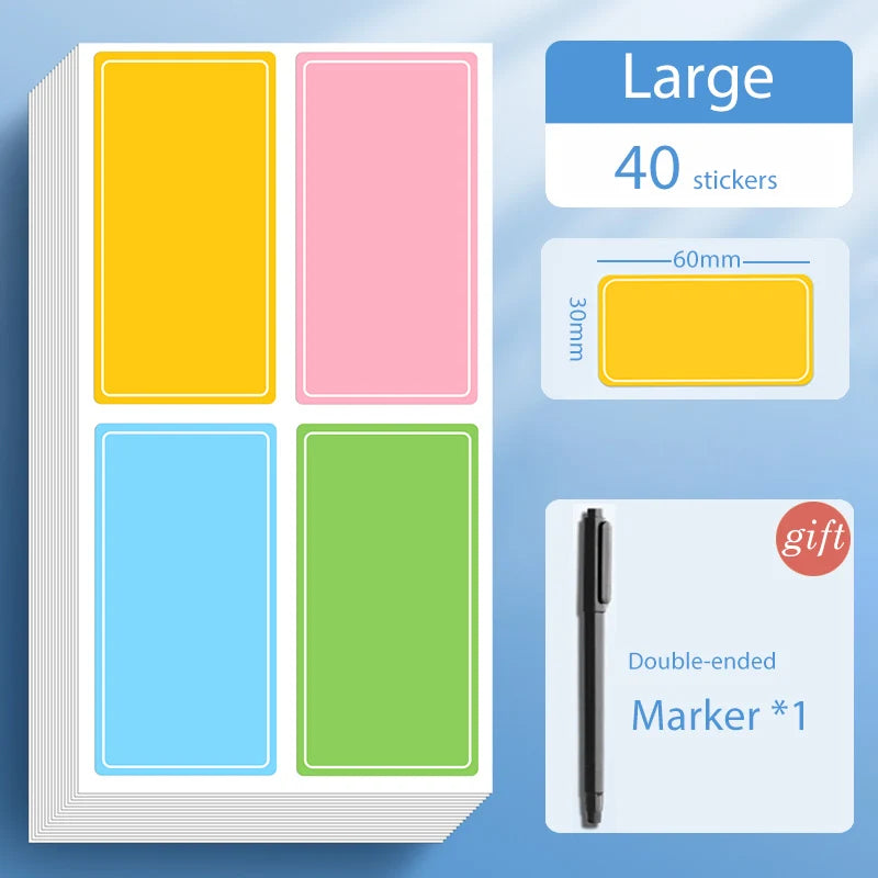 Waterproof Colorful Self Adhesive Assorted Stickers Removable Label Stickers Name Tag Bottle File Document School Supplies 