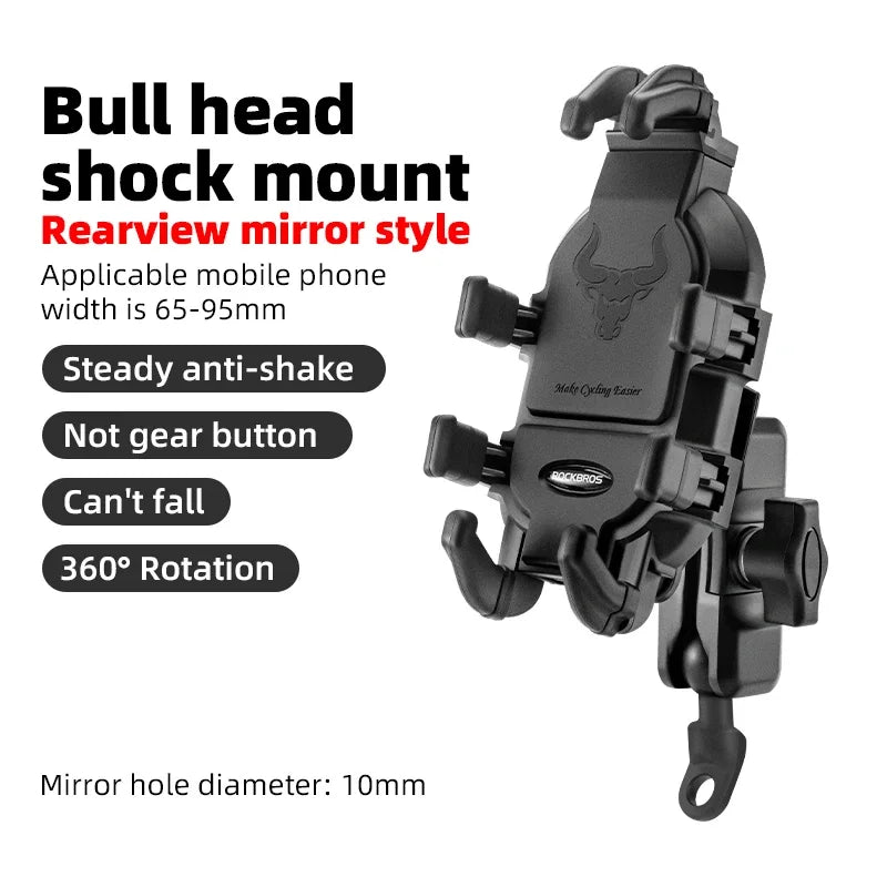 Motorcycle Phone Holder with Shock Absorption