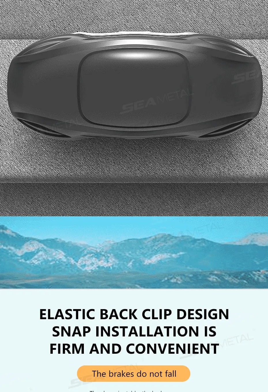 SEAMETAL Large Car Glasses Holder Clip on Sun Visor Sunglasses Holder Universal Car Eyeglasses Case Anti Scratch Flocking Layer