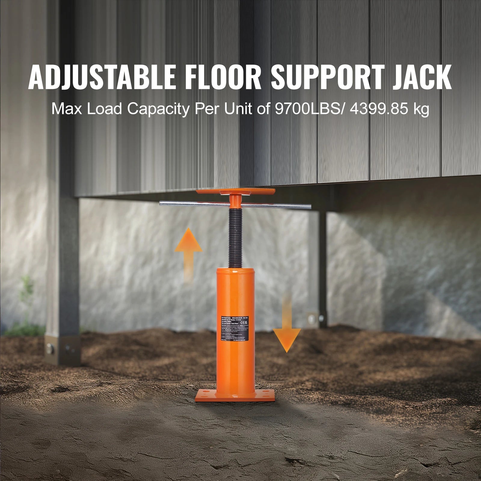 Adjustable House Floor Jack 9700 lb Support Post 12–16 Inch