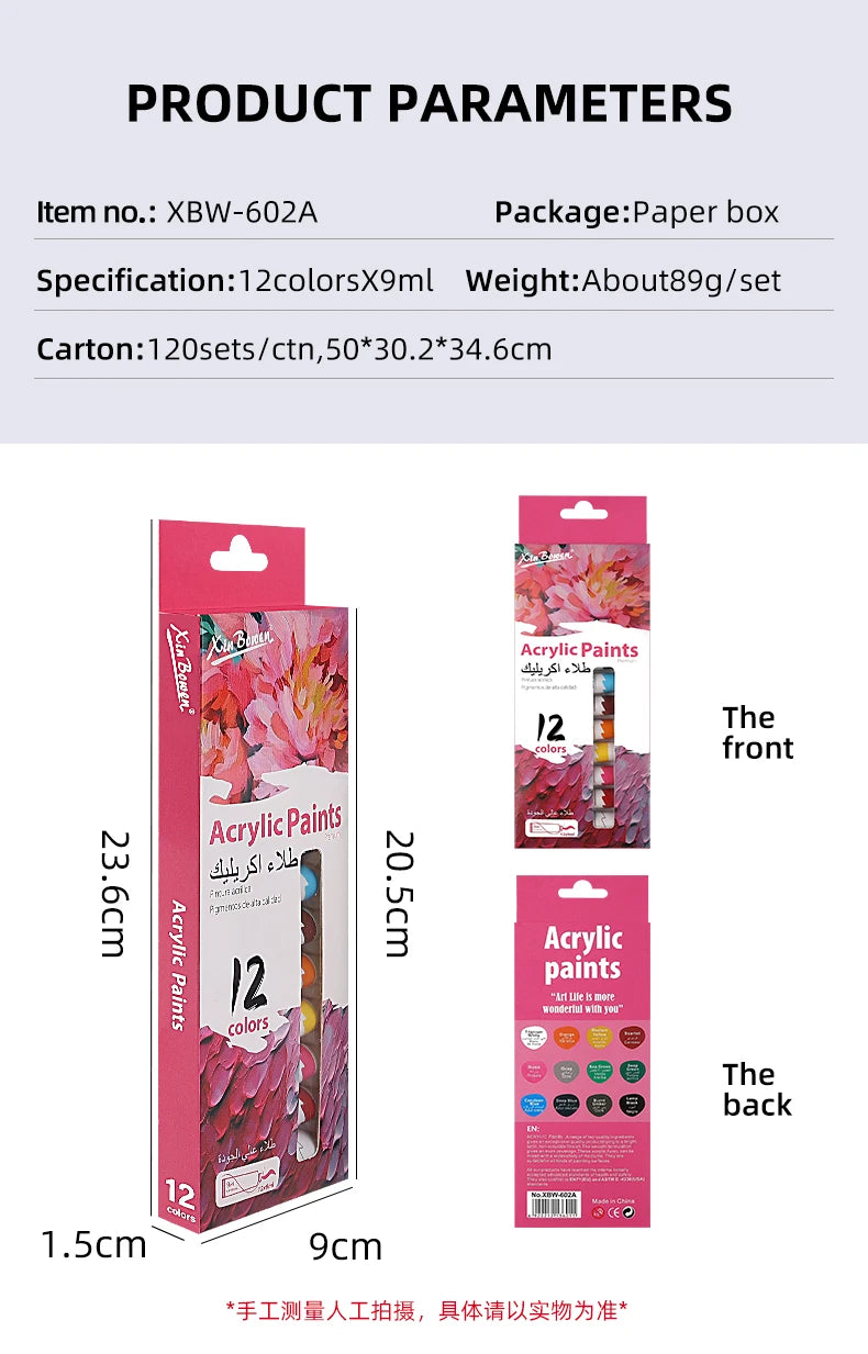 9mL Acrylic Pigment Set for Student Art & Graffiti Painting