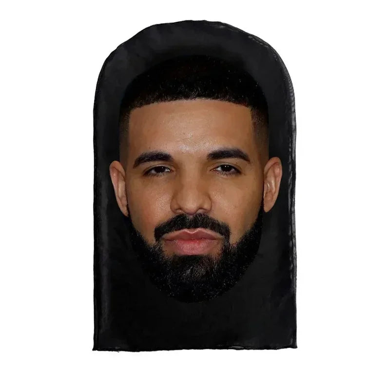 New 3D Printed Kanye Mask Drake Elastic Mesh Full Face Mask for Unisex Cosplay Headwear Party Simulation Balaclava Hat Headgear 