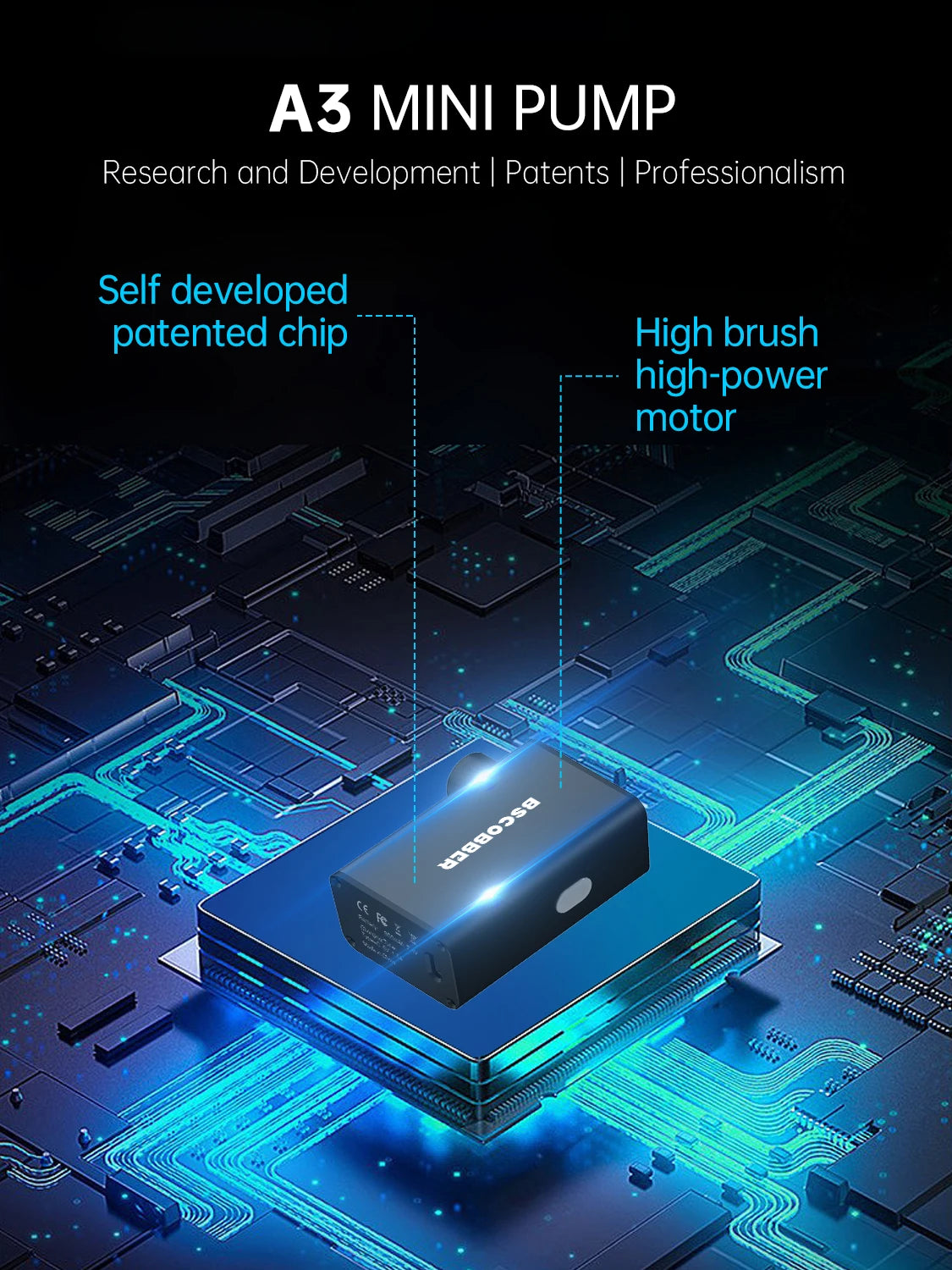 Portabel elektrisk cykelpump 100 PSI mini luftkompressor