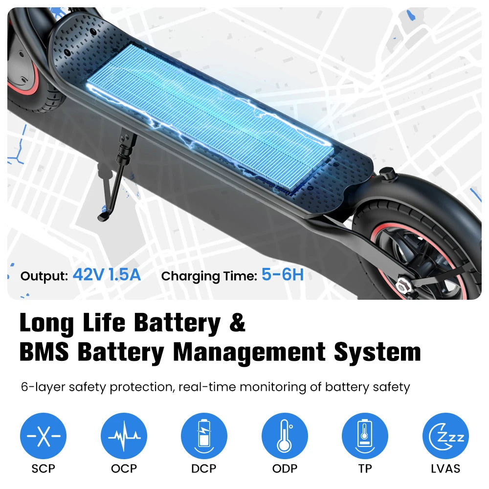 iScooter W6 Electric Scooter for Adults – 10-Inch, 500W, Long-Range