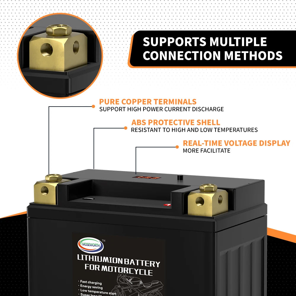 Motorcycle Battery 12V LiFePO4 Lithium Ion 4L-BS 160CCA Size-113x70x89mm Built-in BMS Board Lithium Phosphate Ion Battery