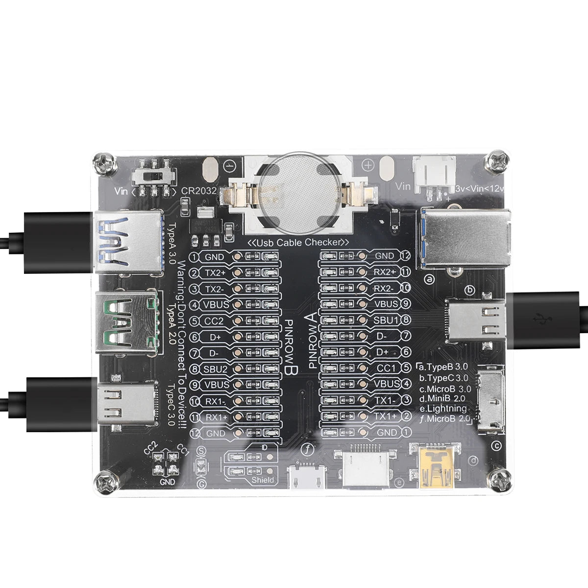 Cablu USB, linie de date, placă de test, tester de cablu USB, contact scurt, comutare on-off pentru tip-C, placă de test