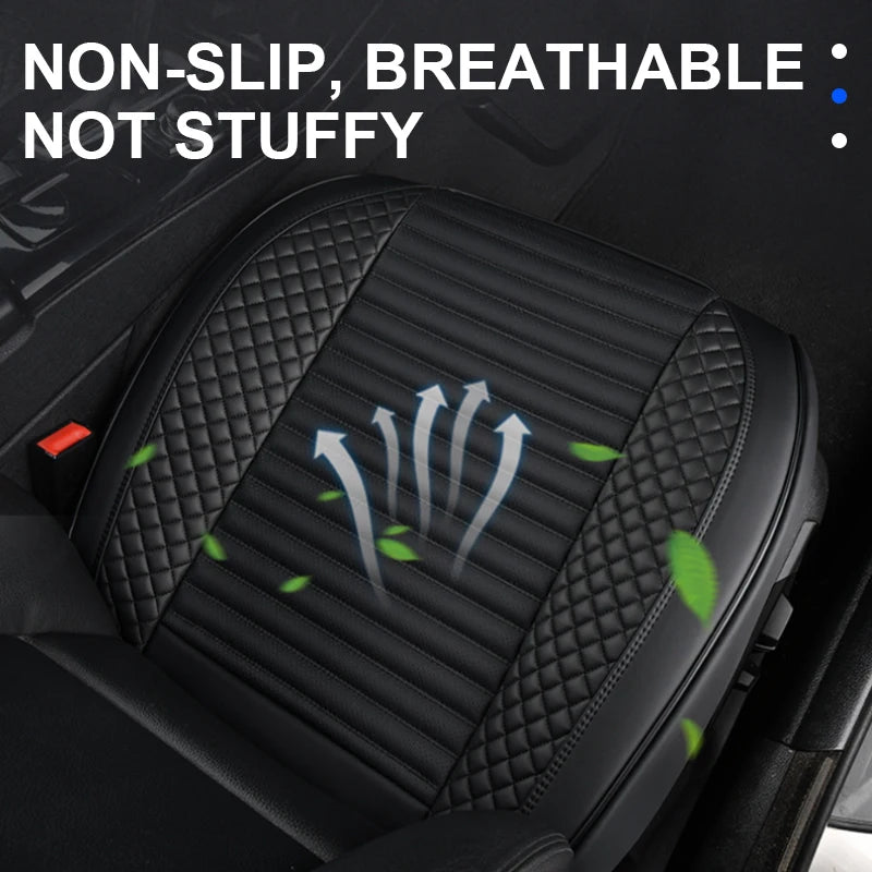 SEAMETAL Full Wrapped Car Front Seat Cover Premium PU Leather Vehicle Seat Cushion Breathable Anti Scratch Chair Protector Mat