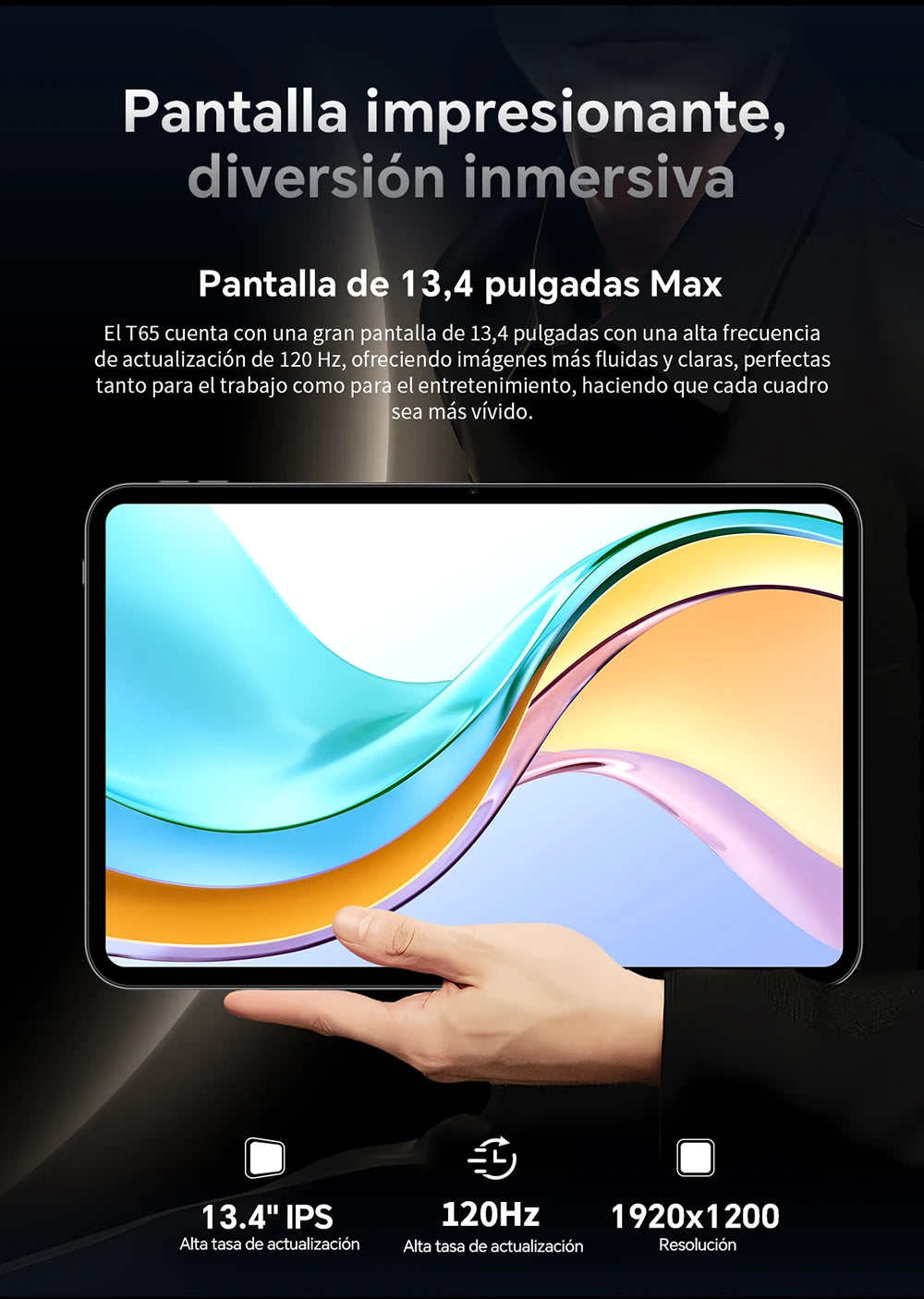 Teclast T65 13.4" Android 16 Tablet con Display 120Hz