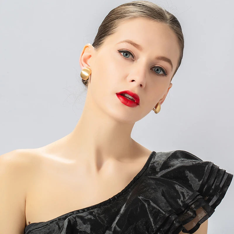 Brushed-Finish Clip-On Earrings – Design Options