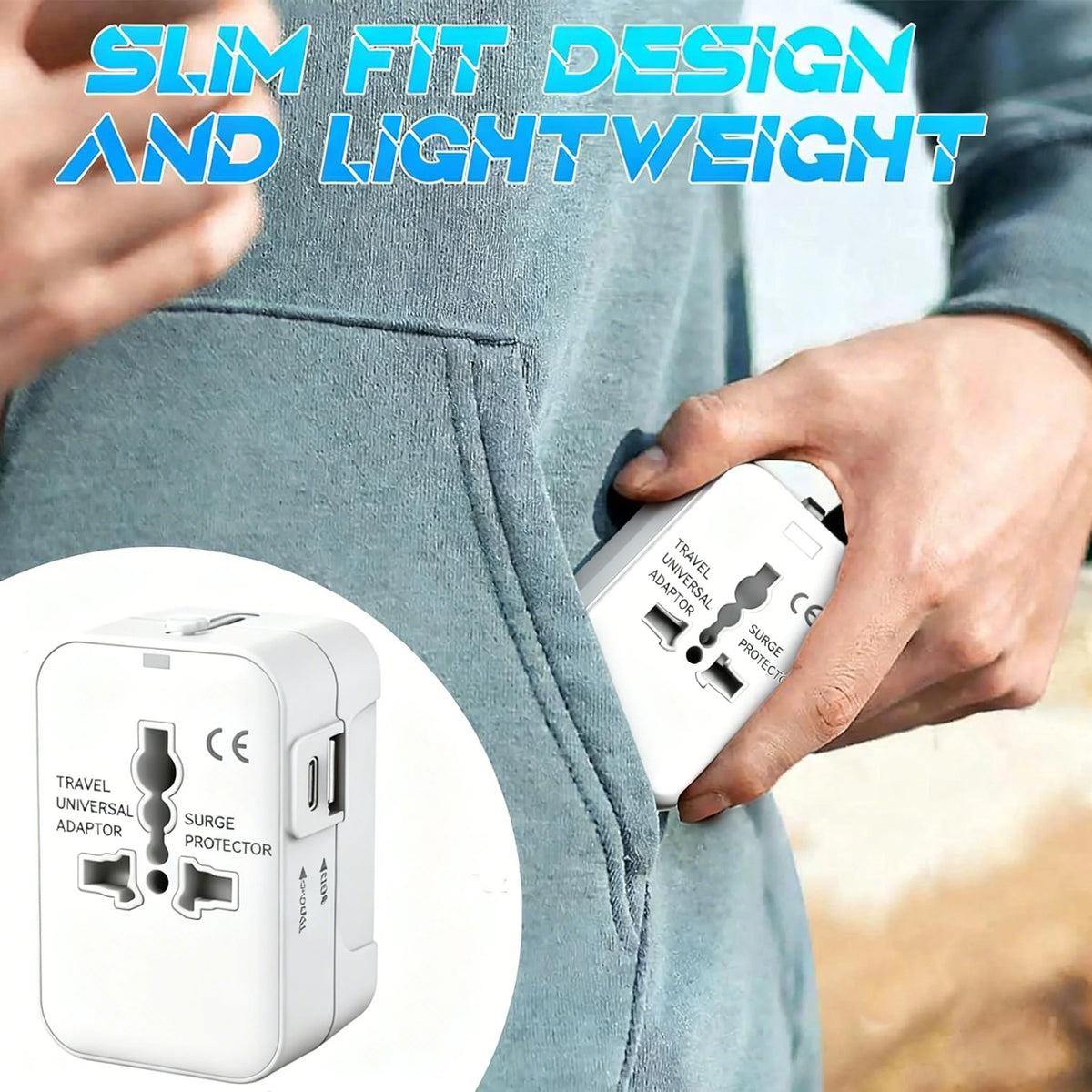HHT202 Universal Travel Adapter - USB Options