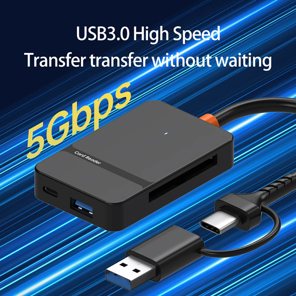 Czytnik kart USB obsługujący wiele formatów, 6 w 1 lub 8 w 1