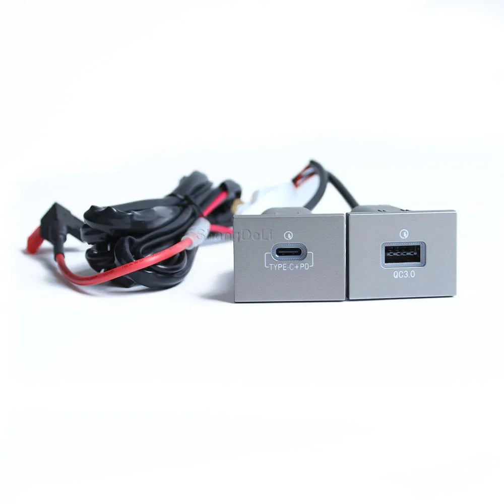 12V/24V Автомобилен заряден адаптер за телефон с двойна QC3.0 Type C PD USB порт за зареждане, захранващ адаптер за Ford Focus 2004-2011 mk2 аксесоари
